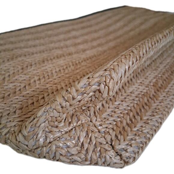 Donna Karan Cashmere Mist hand bag made of Raffia, Canvas & bamboo handle NWT - Picture 4 of 9